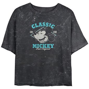 Disney's Mickey Mouse True Original Mineral Wash Juniors' Cropped Graphic Tee
