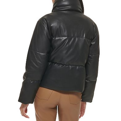 Women's Levi's® Faux-Leather Short Puffer Jacket