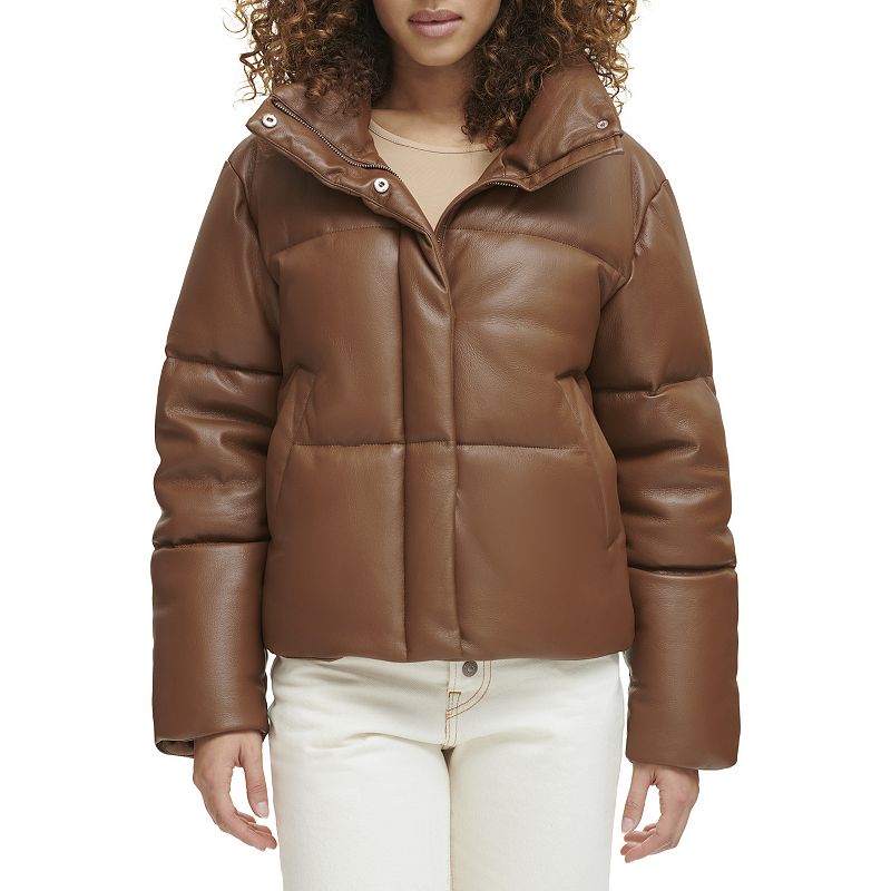 Women's Levi's® Faux-Leather Short Puffer Jacket