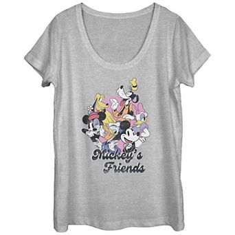Disney's Mickey Mouse And Friends Laughing Scoop Neck Juniors' Graphic Tee