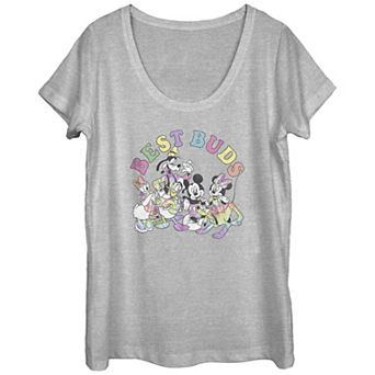 Disney's Mickey Mouse And Friends Best Buds Scoop Neck Juniors' Graphic Tee