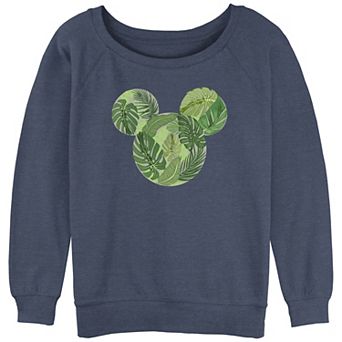 Disney's Mickey Mouse Tropical Leaves Head Juniors' Graphic Slouchy Terry