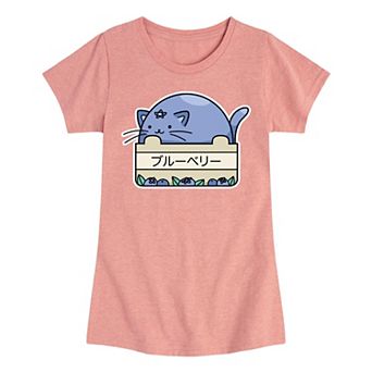 Girls 7-16 Blueberry Cat Tee