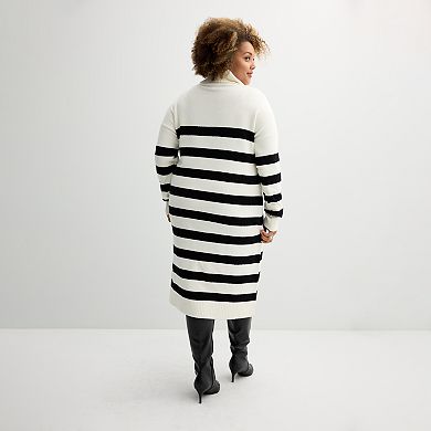 Plus Size Nine West Long Sleeve Turtleneck Dress