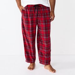 Men's Super Soft Fleece Pants Soft & Warm Realtree Maroon Plaid Lounge Pants