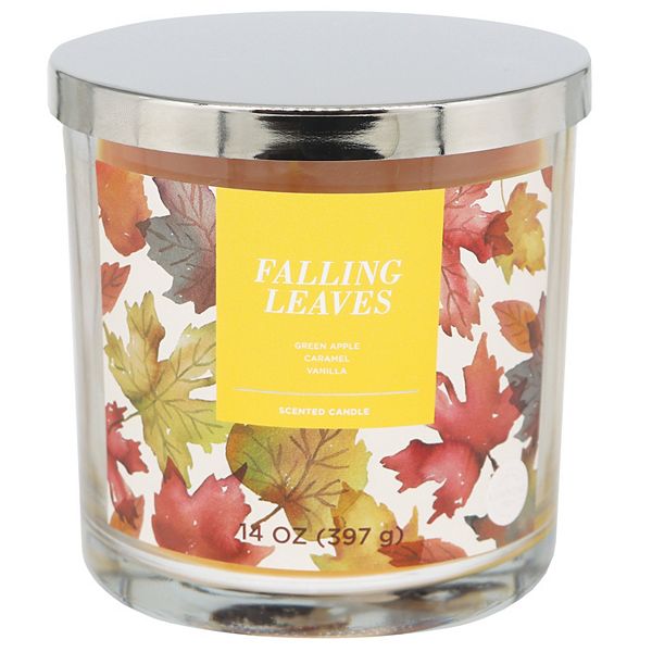Sonoma Goods For Life® Falling Leaves 14-oz. Single Pour Candle Jar - Orange
