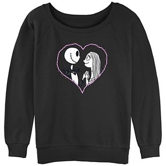Disney's The Nightmare Before Christmas Jack And Sally Love Juniors' Graphic Slouchy Terry