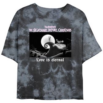 Disney's The Nightmare Before Christmas Love Is Eternal Crop Top Bombard Wash Juniors' Graphic Tee