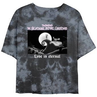 Disney's The Nightmare Before Christmas Love Is Eternal Crop Top Bombard Wash Juniors' Graphic Tee