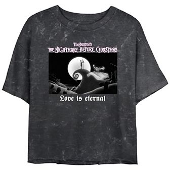 Disney's The Nightmare Before Christmas Love Is Eternal Crop Top Mineral Wash Juniors' Graphic Tee