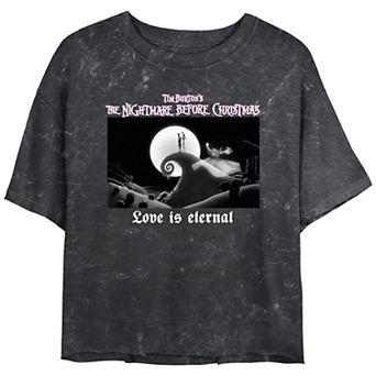 Disney's The Nightmare Before Christmas Love Is Eternal Crop Top Mineral Wash Juniors' Graphic Tee