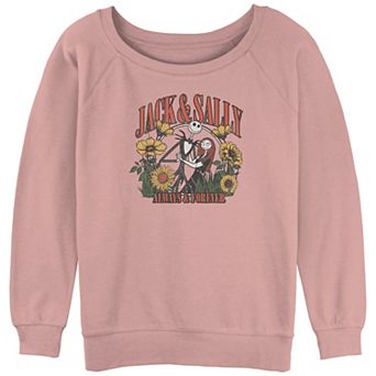 Disney's The Nightmare Before Christmas Jack And Sally Always And Forever Juniors' Graphic Slouchy Terry