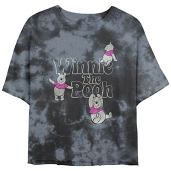 Disney's Winnie The Pooh Playful Winnie Crop Top Bombard Wash Juniors' Graphic Tee