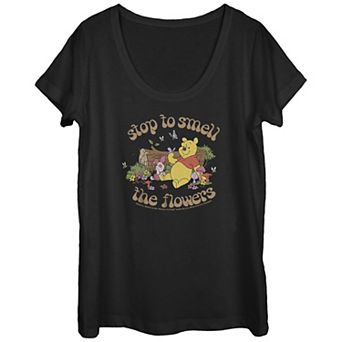 Disney's Winnie The Pooh Stop to Smell The Flowers Juniors' Graphic Tee