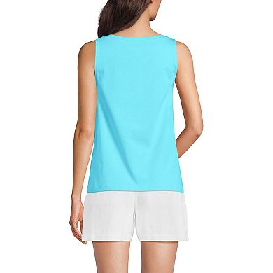 Women's Lands' End Supima Boatneck Cotton Tank Top