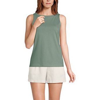 Women's Lands' End Supima Boatneck Cotton Tank Top