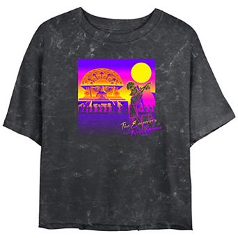 Disney's The Emperor New Groove Kuzco's Palace Juniors' Cropped Graphic Tee Top Mineral Wash Juniors' Graphic Tee
