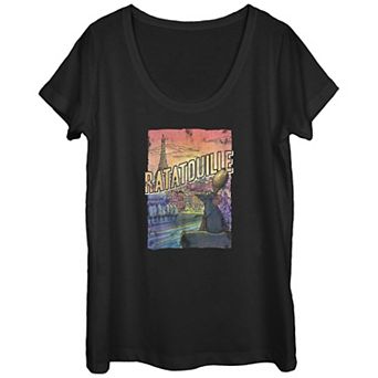 Disney / Pixar's Ratatouille Remi Overlooking Paris Scoop Neck Juniors' Graphic Tee