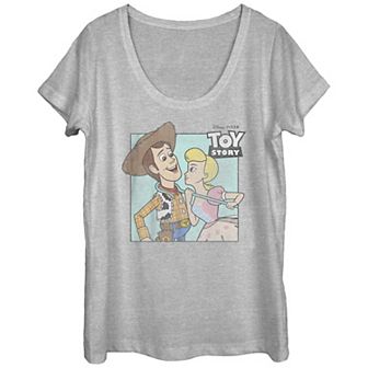 Disney / Pixar's Toy Story Woody And Bo Peep About To Kiss Scoop Neck Juniors' Graphic Tee