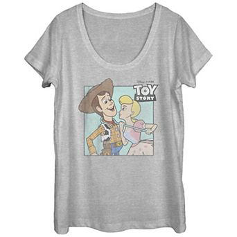 Disney / Pixar's Toy Story Woody And Bo Peep About To Kiss Scoop Neck Juniors' Graphic Tee