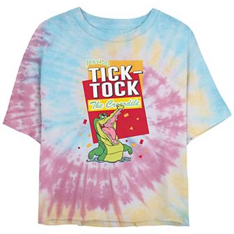 Disney's Peter Pan Tick-Tock The Crocodile Juniors' Cropped Tie Dye Graphic Tee