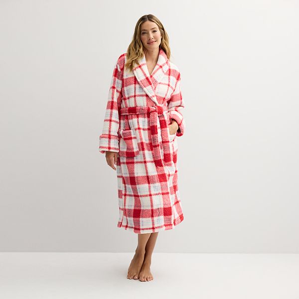 Women's Sonoma Goods For Life® Long Robe - Playful Robe Plaid (X SMALL)