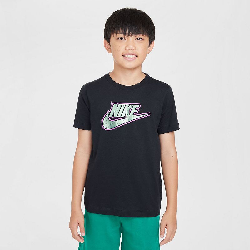 UPC 197601002875 product image for Boys 8-20 Nike Sportswear Logo Graphic Tee, Boy's, Size: Small, Black | upcitemdb.com
