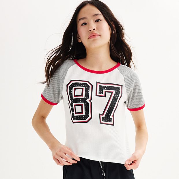 Girls 7-16 Limited Too Graphic Ringer Tee