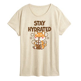 Women's Stay Hydrated Shiba Inu Graphic Tee