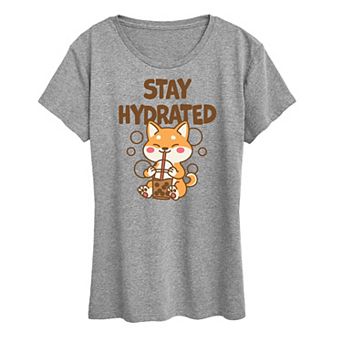 Women's Stay Hydrated Shiba Inu Graphic Tee
