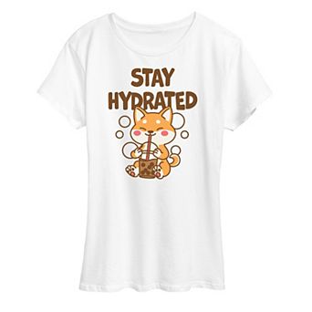 Women's Stay Hydrated Shiba Inu Graphic Tee