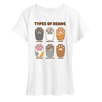Women's Types Of Cat Beans Graphic Tee
