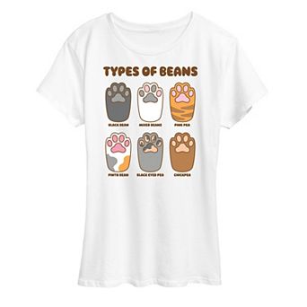 Women's Types Of Cat Beans Graphic Tee