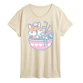 Women's Kawaii Ramen Shiba Inu Graphic Tee