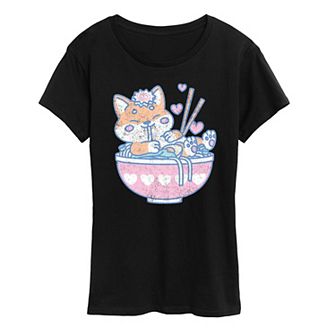 Women's Kawaii Ramen Shiba Inu Graphic Tee