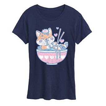 Women's Kawaii Ramen Shiba Inu Graphic Tee