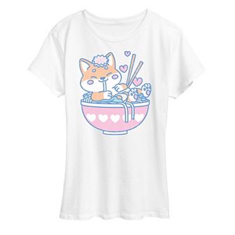 Women's Kawaii Ramen Shiba Inu Graphic Tee