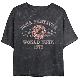 Juniors' Rock Festival World Tour 1977 Cropped Graphic Tee