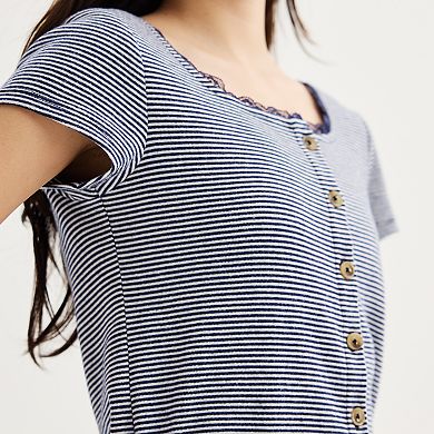 Girls 7-16 Limited Too Button-Front Tee