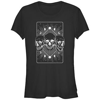 Juniors' Night Skulls Graphic Tee