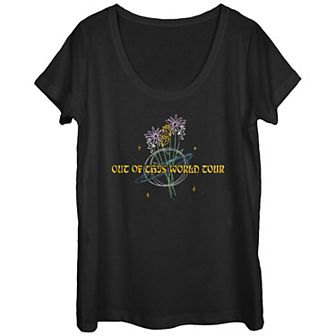 Juniors' Out Of This World Tour Poster Scoop Neck Graphic Tee