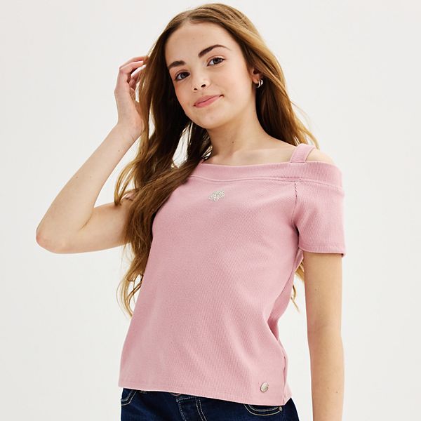 Girls 7-16 Limited Too Cold-Shoulder Top - Pink (MEDIUM)