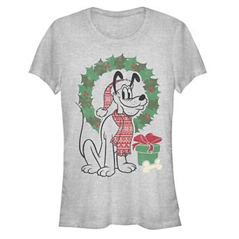 Disney's Mickey Mouse Juniors' Pluto Christmas Card Photo Graphic Tee