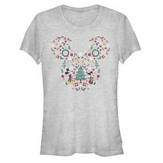 Disney's Mickey Mouse Juniors' Mickey and Minnie Christmas Icons Graphic Tee