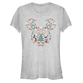 Disney's Mickey Mouse Juniors' Mickey and Minnie Christmas Icons Graphic Tee