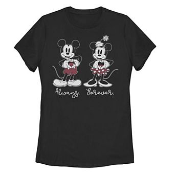 Disney's Mickey Mouse Juniors' Mickey and Minnie Always Forever Graphic Tee