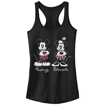 Disney's Mickey Mouse Juniors' Mickey and Minnie Always Forever Racerback Graphic Tank