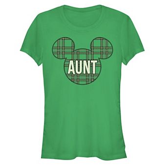 Disney's Mickey Mouse Juniors' Aunt Christmas Patch Graphic Tee
