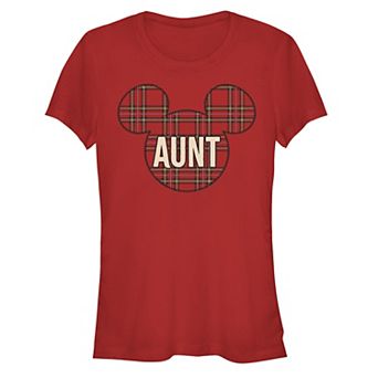 Disney's Mickey Mouse Juniors' Aunt Christmas Patch Graphic Tee