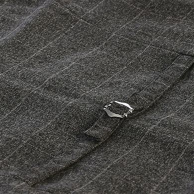 Gioberti Men's 6 Button Slim Fit Formal Herringbone Tweed Vest